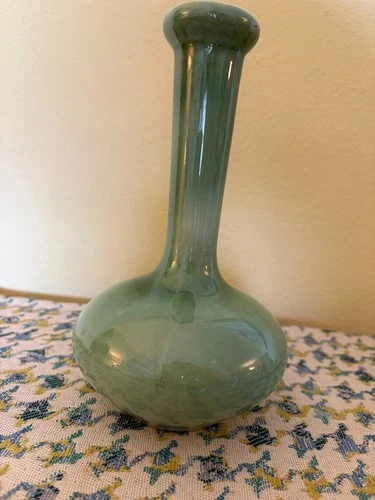 Vintage Red Wing pottery vase  in celadon green