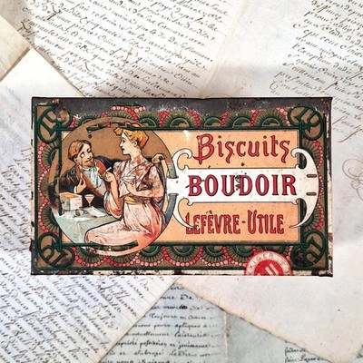 Seltene Dose ''Boudoir Kekse LU'' - Illustration Mucha