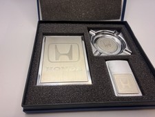 Vintage Honda General Lighter, Cigarette Case, Ashtray Smoker Gift Set