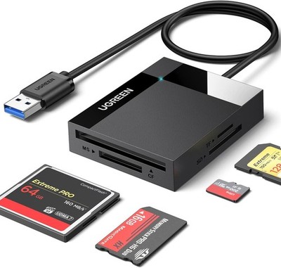 UGREEN SD-Kartenleser, 4-IN-1 USB 3.0 zu SD CF TF MS Kartenadapter, 5Gbps High-Sp