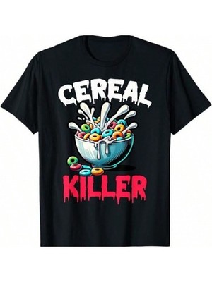Cereal Killer Funny Adult Humor Print T-Shirt