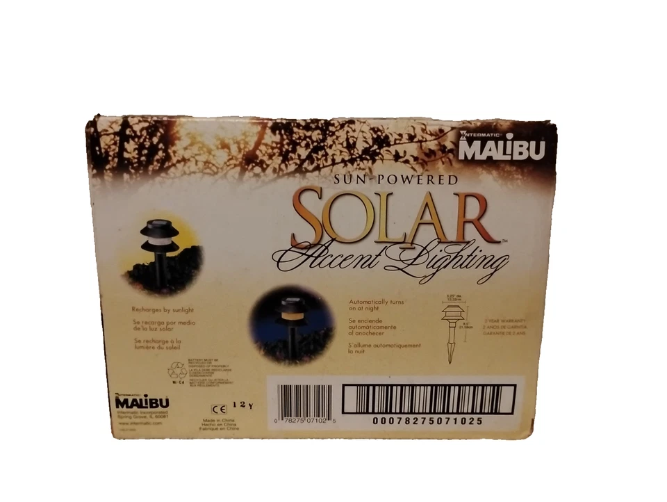 Juego de 4 - Nuevas luces de acento solares alimentadas por el sol Malibu - Nuevas en caja Foto 3 de 3