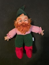 Elf Plush Doll Figurine Vintage 1984 DAKIN tag Plastic Face RED HAIR beard Gnome