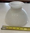 Vintage White Hobnail Milk Glass Lamp Shade  Large 8" Fitter Hurricane GWTW