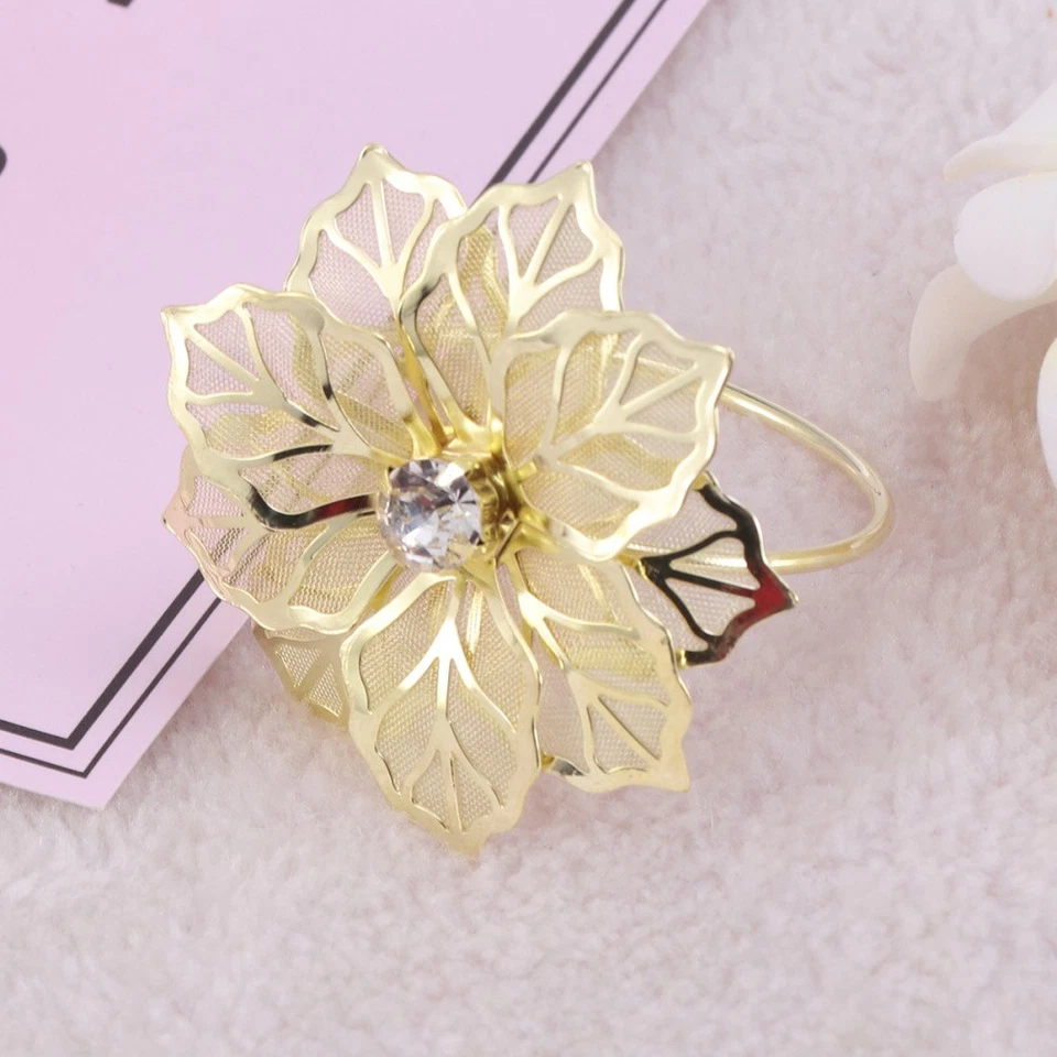  Portatovagliolo decorativo Portatovaglioli in metallo floreale fatto a mano - Immagine 4 di 4