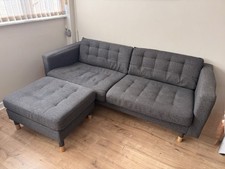 IKEA Landskrona 3 Seater Sofa And Matching Ottoman Footstool Dark Grey