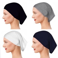 4pcs Hijab Undercaps for Women Black Under Scarf Tube Cap for Hijab Accessory...