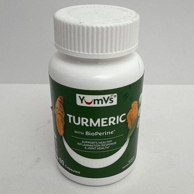 YumVs Turmeric With BioPerine , 60 Capsules - Exp 06/2027