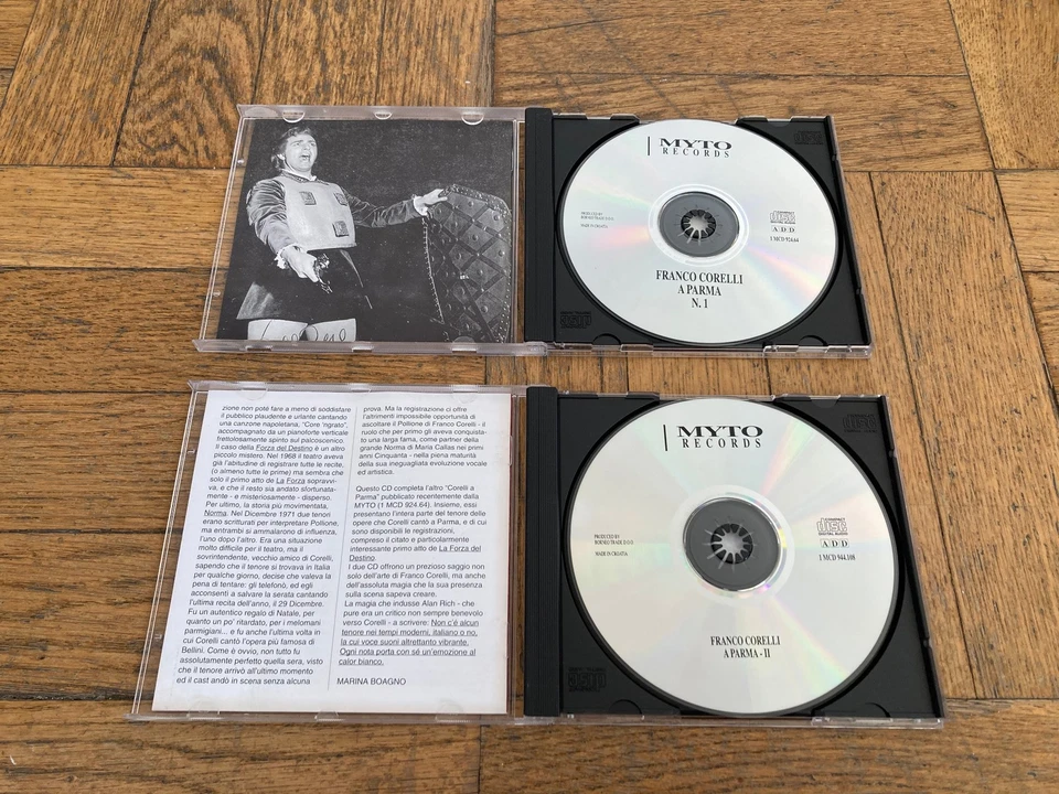 Franco Corelli A Parma Volume I and II (2 CD Set) Myto Italy Norma Tosca Forza - Image 2 of 3
