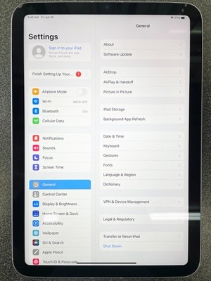 Apple iPad Mini 6th Gen 64GB, 8.3 in Wi-Fi + Cellular-Purple - Fair Condition