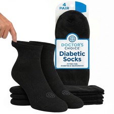 Diabetic Socks Men Seamless Ankle Non-Binding Extra Comfort 4-Pairs 10-13