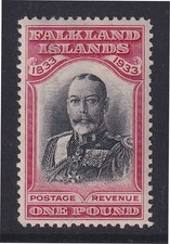 Falkland Islands. 1933. SG 138, £1 black & carmine. Mounted mint. Cat £2500.