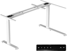 Adjustable Height Standing Desk Frame Base Electric Dual Motor L Shaped Corner D
