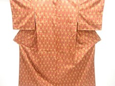 7650760: JAPANESE KIMONO / TSUMUGI / WOVEN ARROW FEATHER