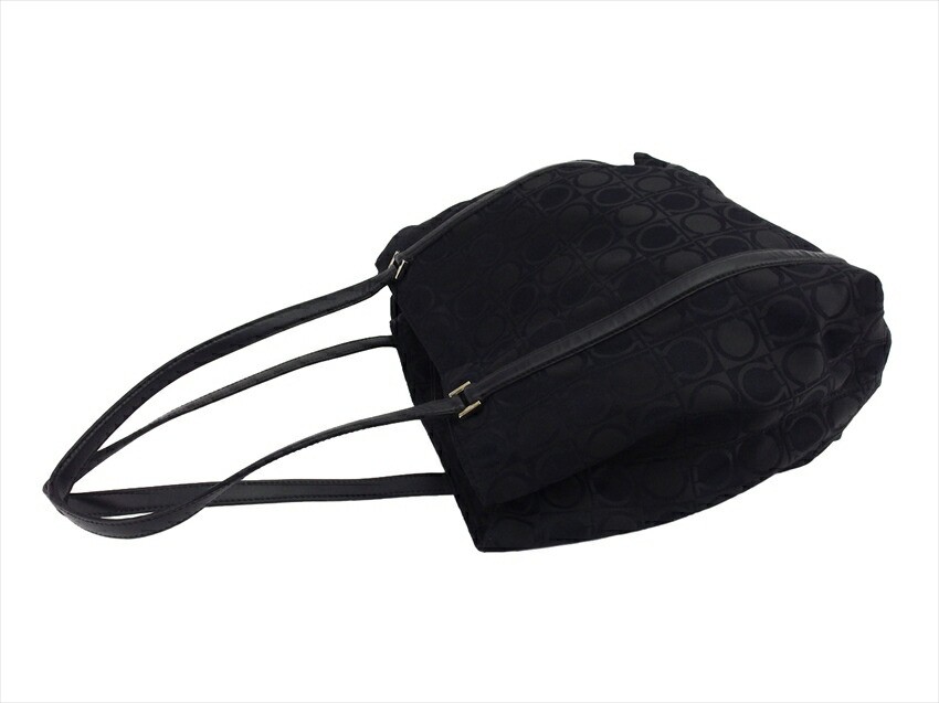 Salvatore Ferragamo Tote Bag Black Silver Women Authentic secondhand