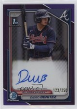 2024 Bowman Chrome Prospect Purple Refractor 123/250 Diego Benitez Auto 1d59
