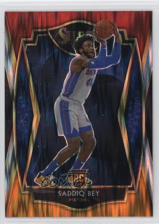 2020 Select Premier Level Red White Orange Flash Prizm Saddiq Bey Rookie RC 0nr3