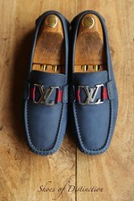 Louis Vuitton Monte Carlo Blue Nubuck Leather Bit Loafers Shoes Mens UK 6 US 7