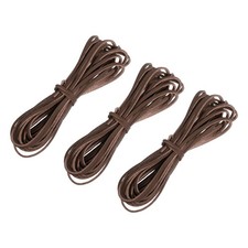5.47 Yards 2.6mm Flat Leather Cord Suede String for DIY Crafts, Coffee 3Pcs