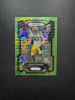 2023 Panini Prizm - Rookies Neon Green Pulsar Prizm #336 - Lukas Van Ness (RC)