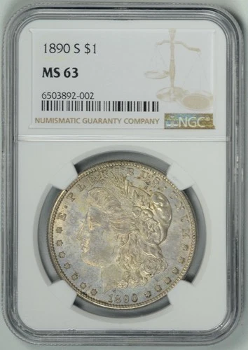 1890-S  NGC  MS63  MORGAN DOLLAR  *  TOUGH DATE  *  #6503892-002