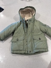 Baby Gap Warmest Parka 18-24M Desert Cactus Green Sherpa Hood Winter Coat