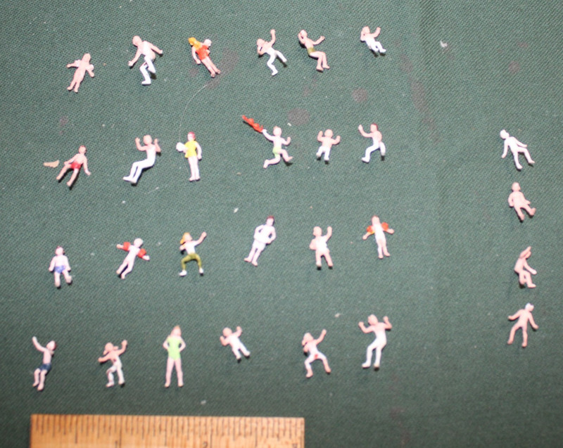 Beach & Pool Figures Painted - Lot of 24 Plus 4 Unpainted- 1:100 Scale