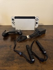 Nintendo Switch OLED 64GB White with Joy-Cons + Grips + Switch Dock + Charger