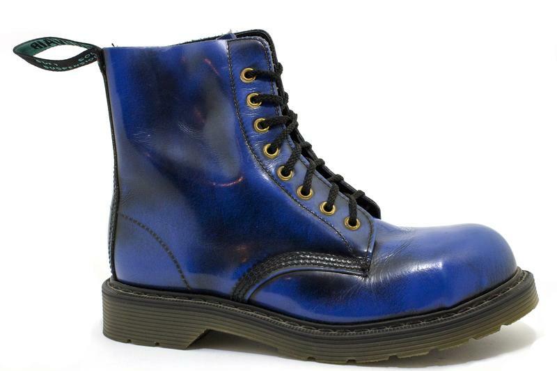 Solovair ブーツ　ネイビー 8ホール　made in UK Solovair Made in England 8 Eye Steelcap Boot Navy Rub Off