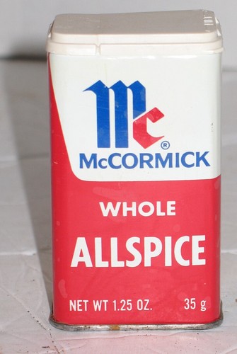 Vintage McCormick Whole Allspice Plastic Lidded Metal Storage Tin Can Jar - Picture 1 of 6