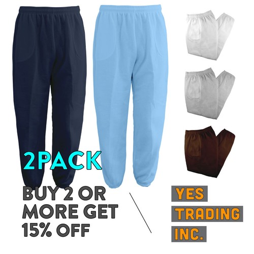 MENS WOMENS UNISEX PLAIN SWEATPANTS 