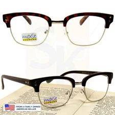 +1.25 to +4.00 WIDE FRAMED RETRO READING GLASSES Men's UV CLEANED READERS NWT
