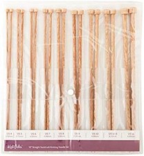Knit Picks 10" Sunstruck Wood Straight Single Point Knitting Needle Set US 4-11