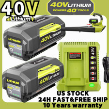 For Ryobi 40V With LED Battery / Charger Lithium-Ion 40-Volt OP406VNM OP40602