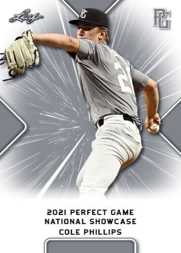 "MINT" COLE PHILLIPS 2021 LEAF PERFECT GAME ALL-AMERICAN ROOKIE CARD #155 - Picture 1 of 1