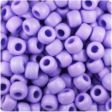 BeadTin Lilac Matte 9mm Barrel Pony Beads 500pcs 