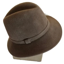 Makins New York Vintage Brown Hat Felt Velour 21 1/2 Inches