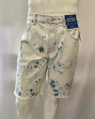 NWT MENS ARIZONA TIE DYE BLEACH ADVANCE FLEX 360 SHORT SIZE W36