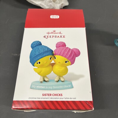 2014 Hallmark Keepsake Sister Chicks Christmas Ornament Ice Skating w/Box