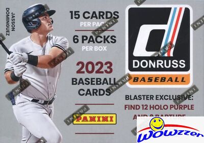 2023 Panini Donruss Baseball Sealed Blaster Box-HOLO PURPLE+RAPTURE PARALLELS!