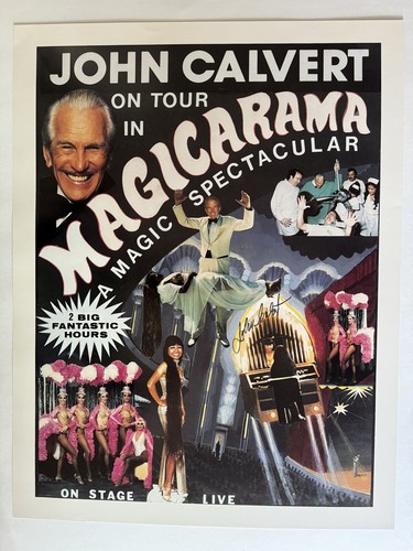 Vintage John Calvert Magician Magicarama Tour Poster Signed Autograph 22x17"