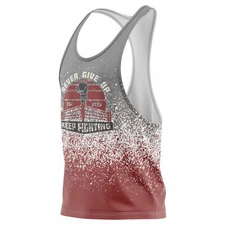 Never Give Up Stringer Gym Vest Mens Sleeveless Bodybuilding Muscle Fitness