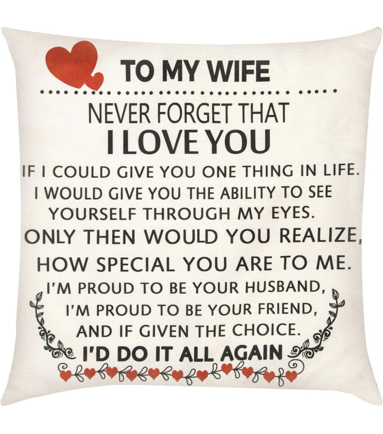 to My Wife Pillow, Never Forget That I Love You Pillow Covers, Blessing  Quotes T | eBay