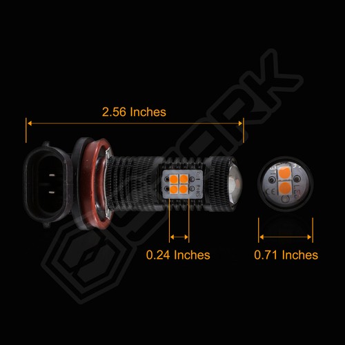 H11 Projector LED Driving Bulb - High Power - 2200K Amber Fog light - H16 - Picture 7 of 8