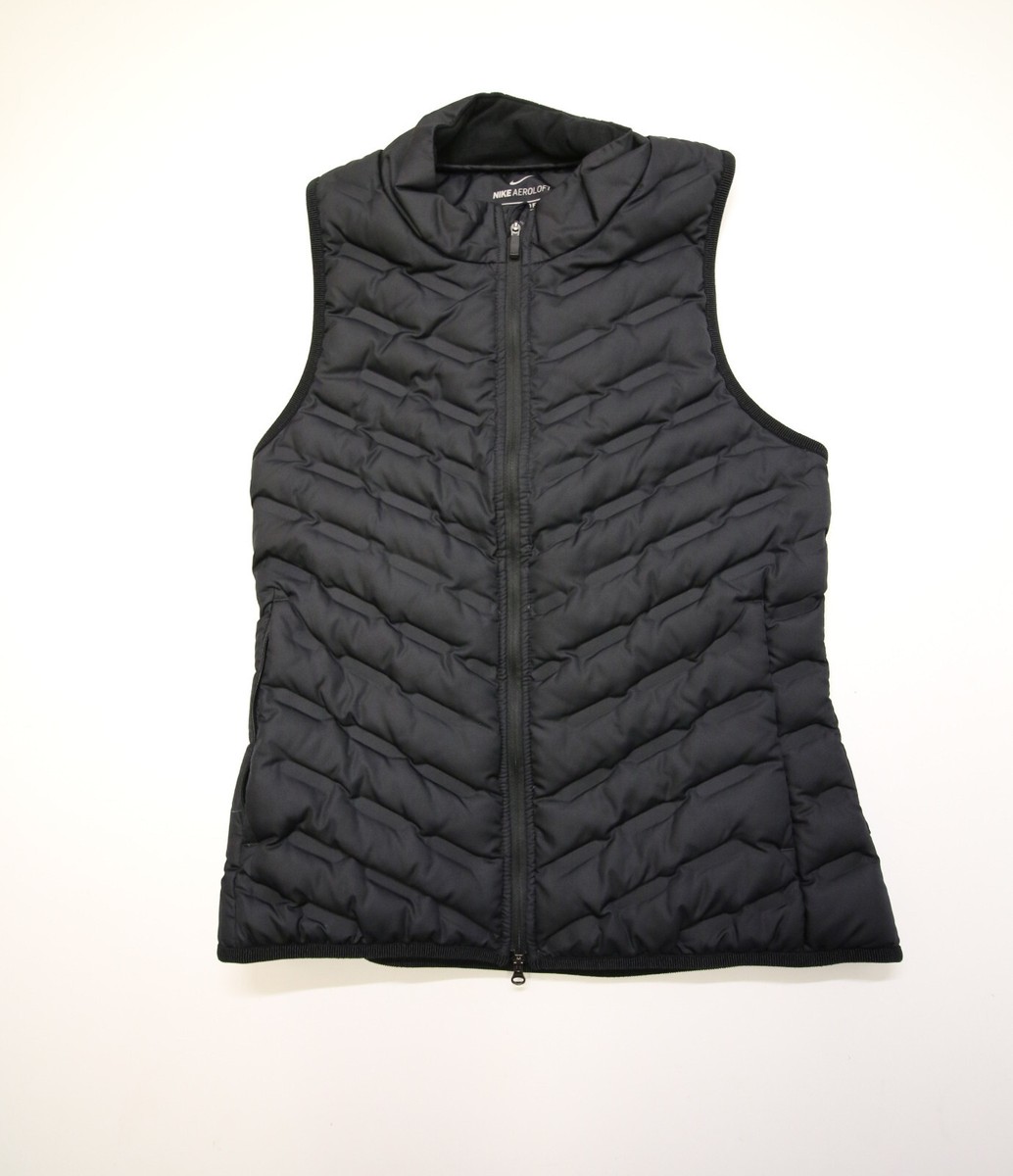 Nike Aeroloft Golf Down Vest Quilted Womens XS Black Puffer Zip