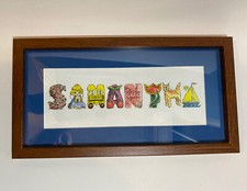 Personalized  SAMANTHA  Framed Wall Art Kid's Girl  s Room Decor Cartoon Letters
