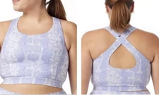 NWT Glyder Wireless High Impact Support Active Sports Bra, Lilac Snake, Size 2X