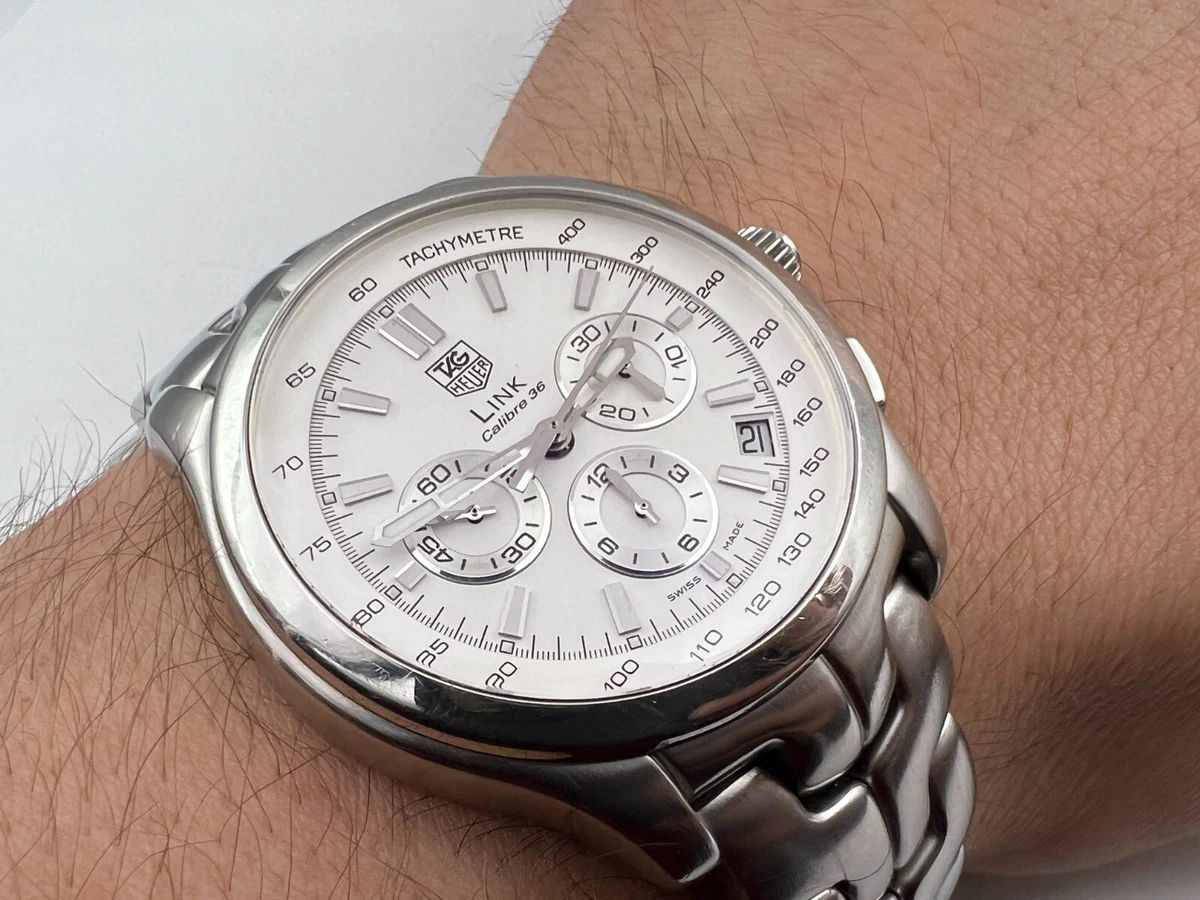 TAG HEUER CT511B Link Cal 36 El Primero White Dial Automatic Chronograph 43 mm
