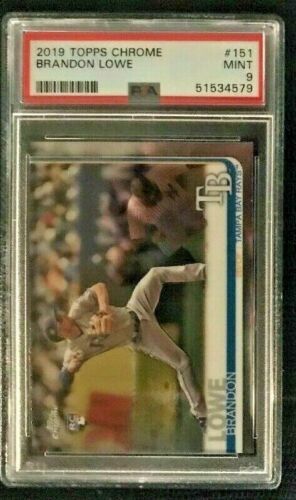 BRANDON LOWE Rookie 2019 Topps Chrome #151 PSA 9 Mint Tampa Bay Rays - Picture 1 of 2