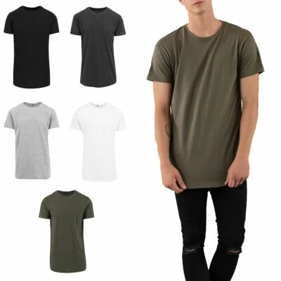 Herren langes T-Shirt Oversize Longshirt Long Tee Tall Tee Kurzarmshirt Rundhals - Bild 1 von 2